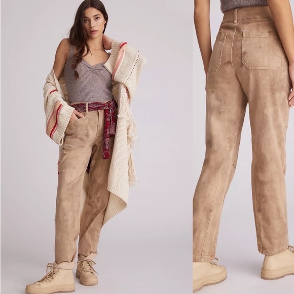 Pilcro Anthropologie Wanderer Relaxed Jeans Bronze Tan Size 29 - Picture 1 of 11